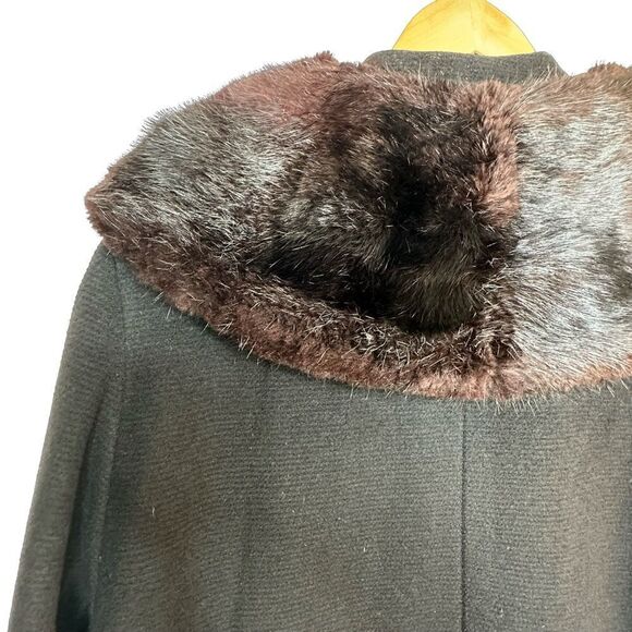 MADISON Master Furriers Duluth Vintage Black Wool & Fur Coat Size XL - Picture 8 of 17